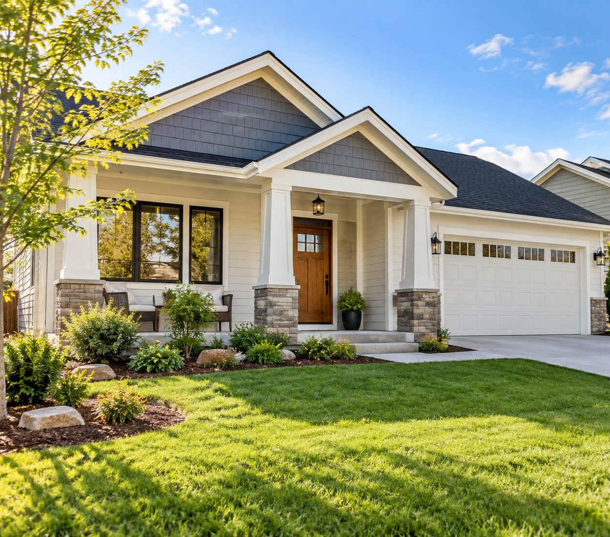 A bright starter home with a sold sign